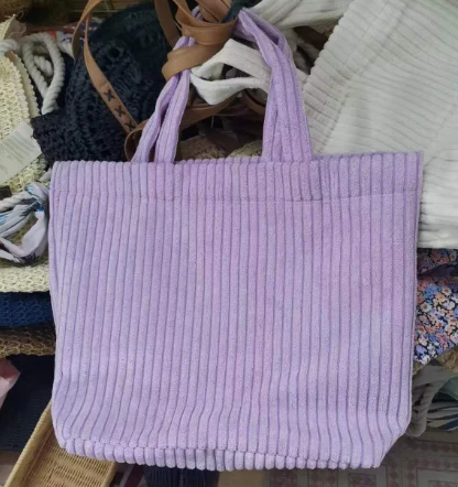 Vijolična ženska nakupovalna torba iz velveta