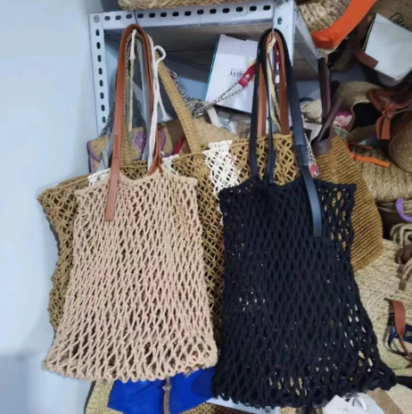 Bombažna vrv Hollow Women Beach Bag