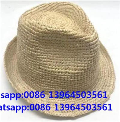 Ročno tkan mehak slamnati klobuk Fedora