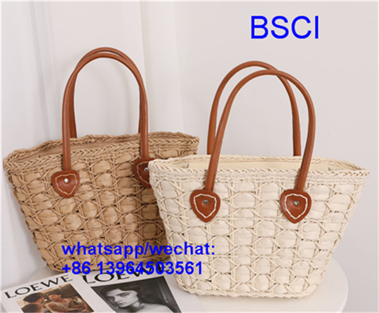 handmade straw shopper bag