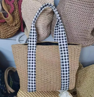 Dolga bombažna papirnato tkana torba za dekleta