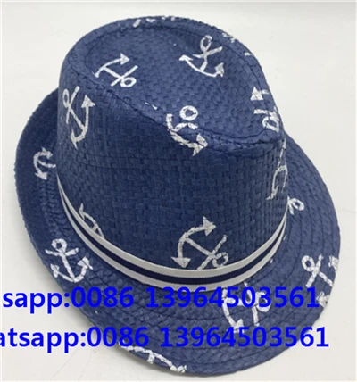 Sidrni natisnjen papir slamnat Fedora klobuk