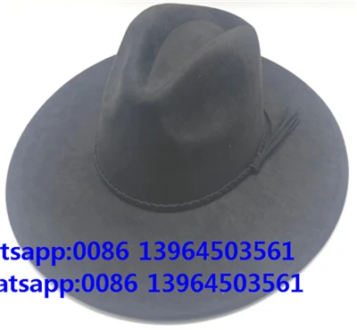 Rancher volneni črni klobuk Fedora kavbojski klobuk