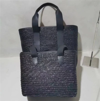 Črna pšenična tkana ženska torba En komplet