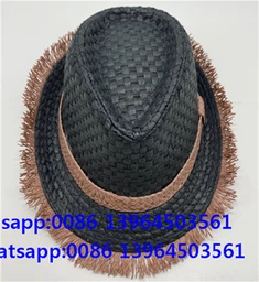 Ročno tkanka črna klobuk Fedora