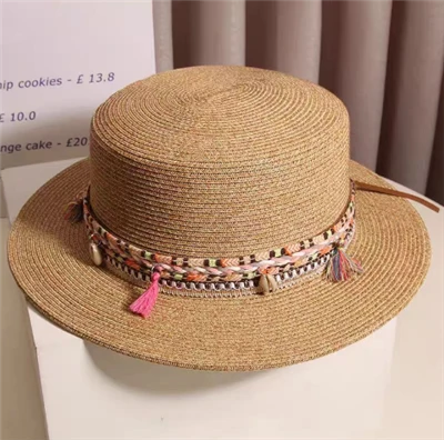 Boho Chic rjavi papirnati slamnati ženski klobuk